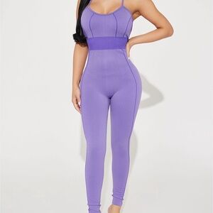 Fashion Nova Strappy Purple Jumpsuit Size S